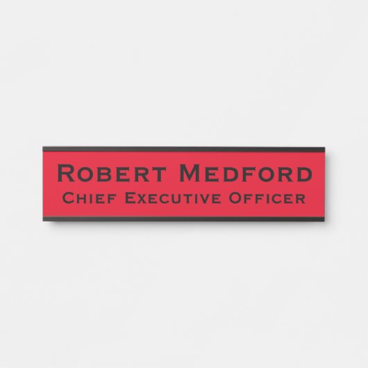 赤モダンシンボルや象徴のつるドアの標識名プレート サインプレート (正面)