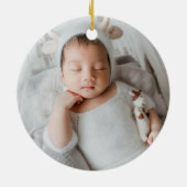 赤モダンスカーフ付きクリスマスポーラーベア セラミックオーナメント (裏面)