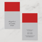 赤モダンスタイリッシュストライプ色グレー背景 名刺 (正面/裏面)
