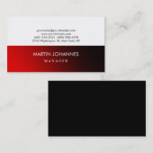 赤モダンスタイリッシュ白の黒の名刺 名刺 (正面/裏面)