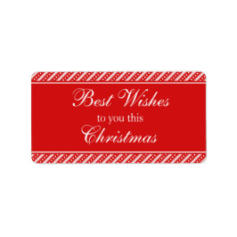 赤モダンストライプクリスマスギフトラベルシール ラベル