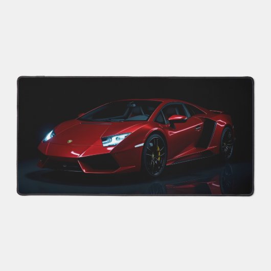 赤モダンスポーツカー デスクマット (正面)