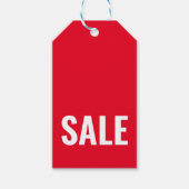 赤モダンセール衣料品ラベル ギフトタグ (正面)
