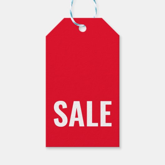 赤モダンセール衣料品ラベル ギフトタグ (正面)