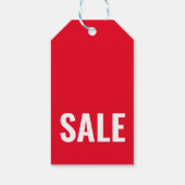 赤モダンセール衣料品ラベル ギフトタグ (裏面)