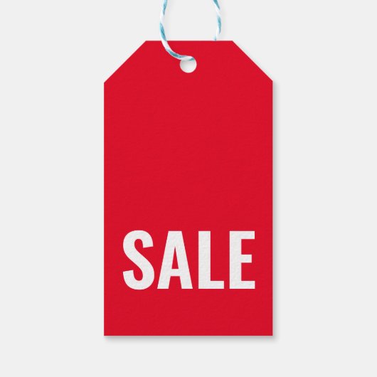 赤モダンセール衣料品ラベル ギフトタグ (裏面)