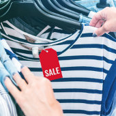 赤モダンセール衣料品ラベル ギフトタグ