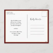 赤モダンタイポグラフィハッピーホリデーズフォトコラージュ シーズンポストカード (裏面)