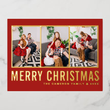 赤モダンタイポグラフィフォトコラージクリスマス