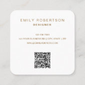 赤モダンタイポグラフィ |ピンク スクエア名刺 (裏面)