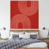 赤モダンデザイン キャンバスプリント (インサイチュ (寝室))