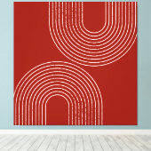 赤モダンデザイン キャンバスプリント (インサイチュ (ウッドフロア))