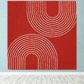 赤モダンデザイン キャンバスプリント (インサイチュ (ウッドフロア))