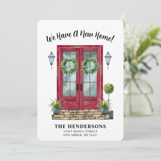 赤モダンドア新しいホームムービングアナウンス カード (スタンド正面)