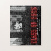 赤モダンネオン2025年写真卒業 ジグソーパズル (縦)