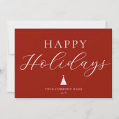 赤モダンハッピーホリデイズビジネスホリデーカード シーズンカード (正面)