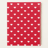 赤モダンハートパターパーソナライズされたンプランナー プランナー手帳 (裏面)