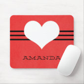赤モダンハートマウスパッド マウスパッド (マウス)