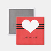 赤モダンハート磁石 マグネット (正面/裏面)