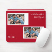 赤モダンバレンタインデーカスタムの写真 マウスパッド (マウス)