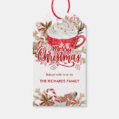 赤モダンパーソナライズされたクリスマスCookieギフトラベル ギフトタグ (正面)