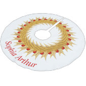 赤モダンパーソナライズされた金ゴールドリース ブラッシュドポリエステルツリースカート (アングル)