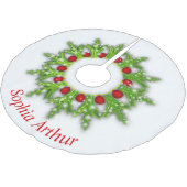 赤モダンパーソナライズされた金ゴールドリース ブラッシュドポリエステルツリースカート (アングル)