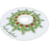 赤モダンパーソナライズされた金ゴールドリース ブラッシュドポリエステルツリースカート (アングル)