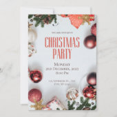 赤モダンパーティー 招待状 (正面)