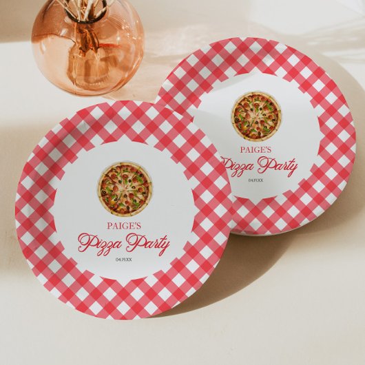 赤モダンピエレガントザパーティー誕生会 ペーパープレート