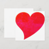 赤モダンピンクの大ハートバレンタインデーのカード (正面/裏面)