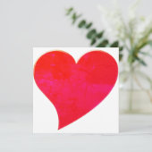 赤モダンピンクの大ハートバレンタインデーのカード (スタンド正面)