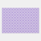 赤モダンピンクパープルジオメトリッククローバー ラッピングペーパーシート (正面3)