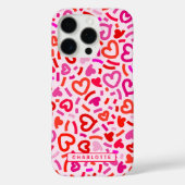 赤モダンピンク紫ロマンチックな愛のハートパターン Case-Mate iPhoneケース (裏面)
