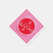 赤モダンピンク結婚ズ スタンダードカクテルナプキン (角)