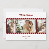 赤モダンフィルムリール写真コラージクリスマス シーズンカード (正面)