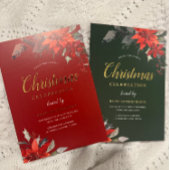 赤モダンフェスティバル企業のパーティー金ゴールド 箔招待状