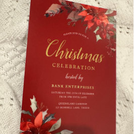 赤モダンフェスティバル企業のパーティー金ゴールド 箔招待状