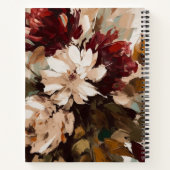 赤モダンフェミニン赤面ピンクフローラ絵画ズ ノートブック (裏面)