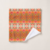 赤モダンフローラタオルセット バスタオルセット (ウォッシュタオル)