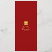 赤モダンフローラ中国の結婚の メニュー (裏面)