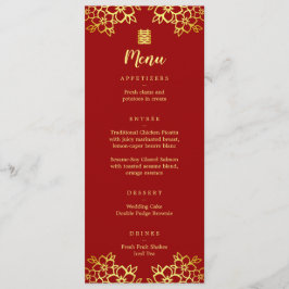 赤モダンフローラ中国の結婚の メニュー