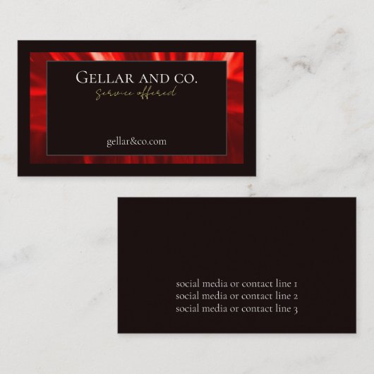 赤モダンフローラ名刺 名刺 (正面/裏面)