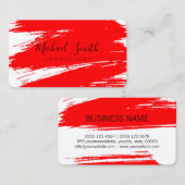 赤モダンブラシ絵を描線 名刺 (正面/裏面)