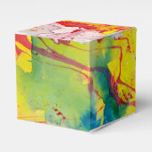 赤モダンブルーイエローグリーンパープルマーブルルック フェイバーボックス (正面サイド)