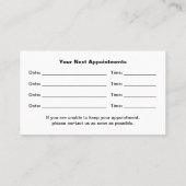 赤モダンプロフェッショナルアポイントメントカード 予約カード (裏面)