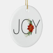 赤モダンポインセティアホリデージョークリスマス セラミックオーナメント (右)