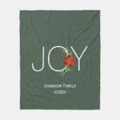 赤モダンポインセティアホリデージョークリスマス フリースブランケット (正面)