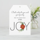 赤モダンポインセティアホリデージョークリスマス 案内状 (スタンド正面)