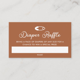 赤モダンミニマルちゃんシャワーおむつラッフル エンクロージャーカード